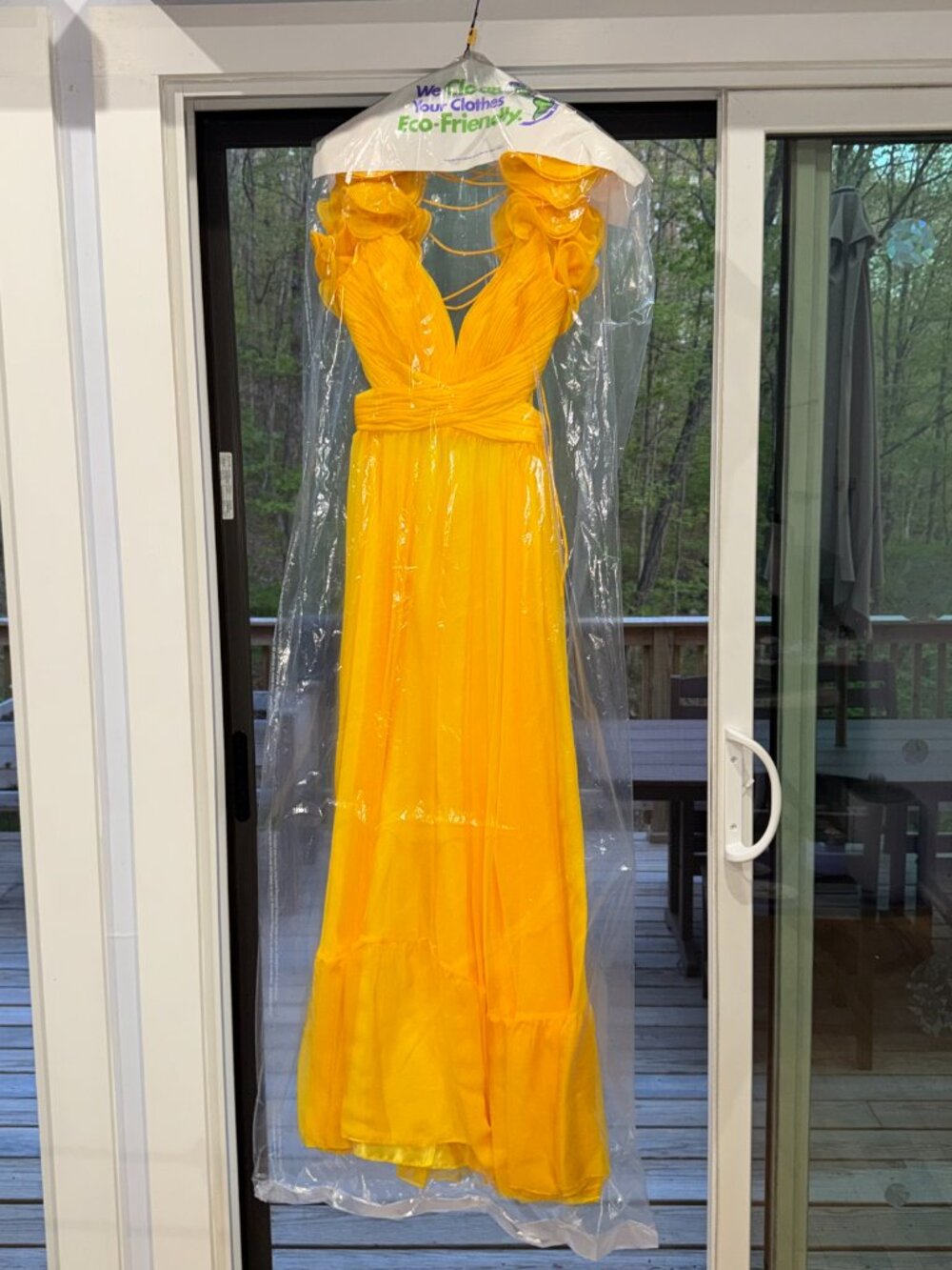 Mac Duggal Ruffle Tiered Chiffon A-Line Gown - Picture 3 of 10